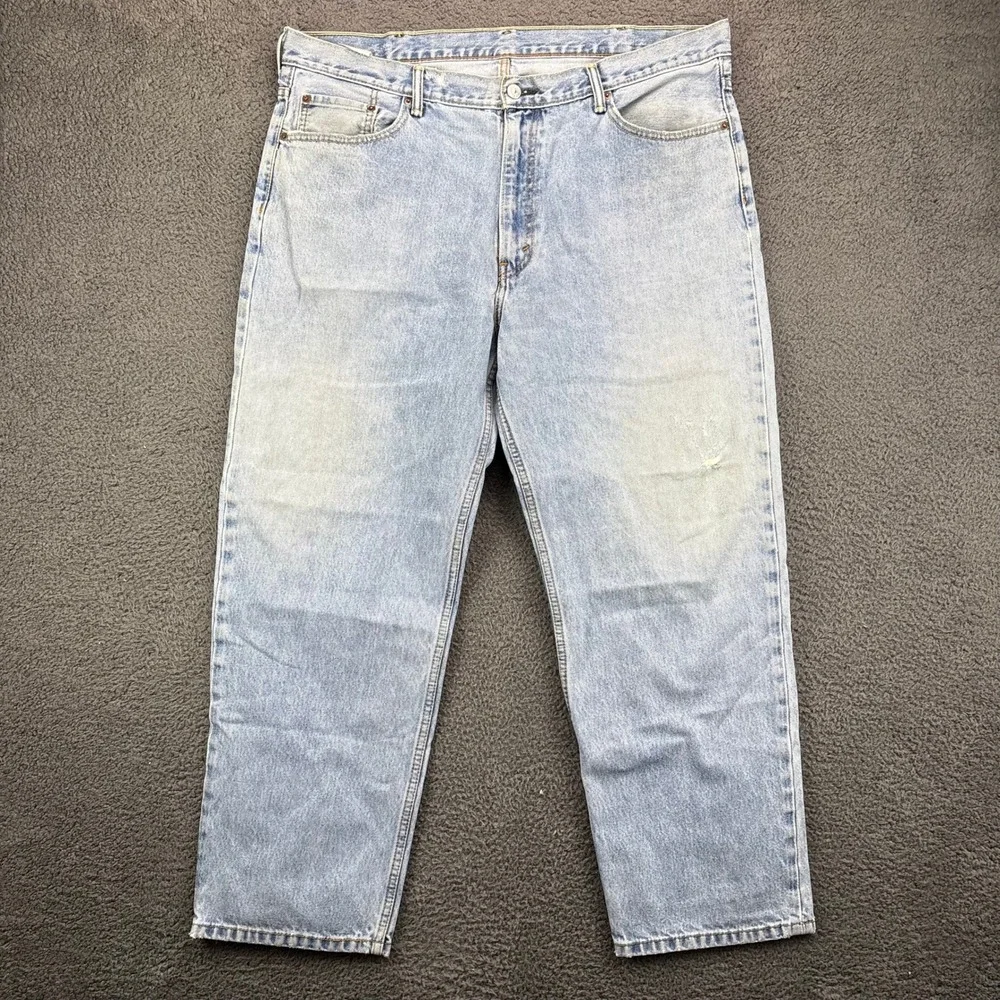 Levis 550 Relaxed Fit Jeans‎ Mens 42x30 Light Wash Blue Denim 550-4891
